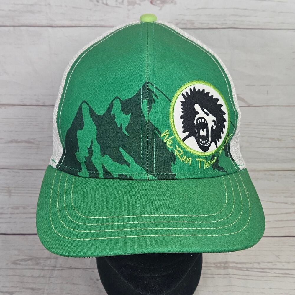 Boco Gear Trucker Hat Snapback Green White Mesh Mountain We Run These Trails